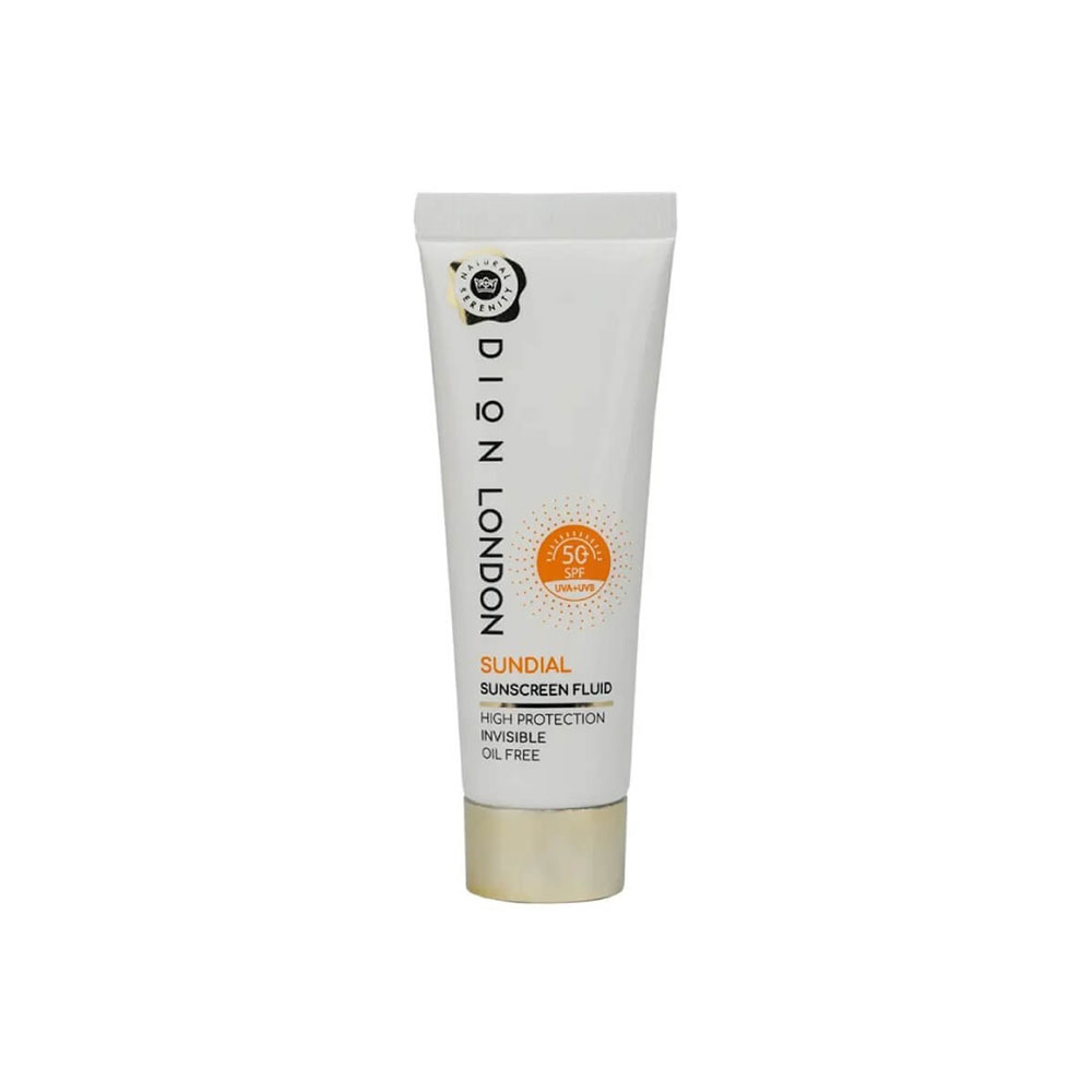 کرم ضدآفتاب بی رنگ فلوئید فاقد چربی spf50 مناسب انواع پوست دیون لندن