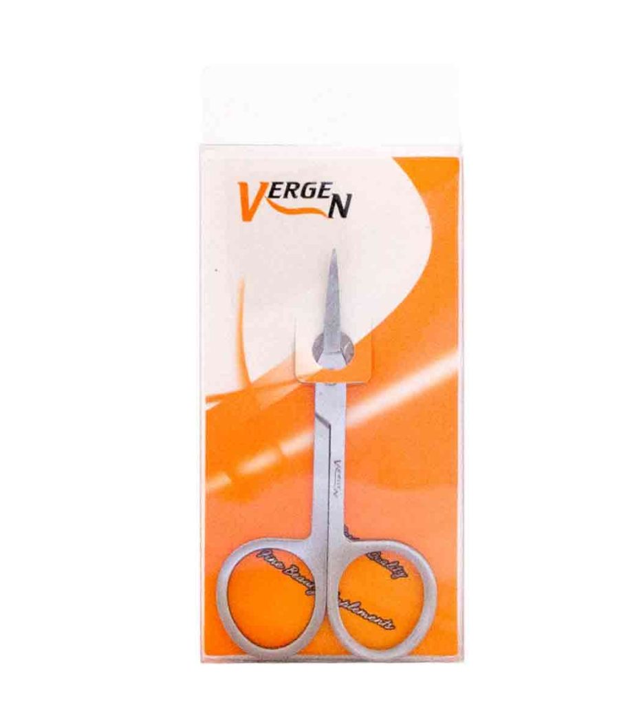 قیچی ابرو سرکج ورژن | Vergen مدل AF105 مناسب برای اصلاح، مرتب‌سازی و قرینه‌سازی دقیق ابروها