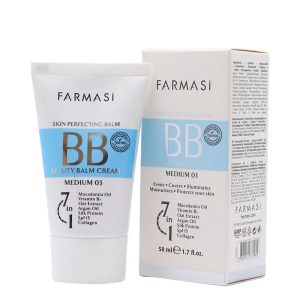 کرم پودر BB فارماسی | Farmasi مدل 7in1 Light مناسب برای یکدست‌سازی و مراقبت روزانه پوست با پوشش طبیعی و چندکاره شماره 03 حجم 50 میلی‌لیتر
