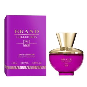 عطر جیبی برند کالکشن | Brand Collection کد 370 رایحه ورساچه پور فم دیلان پرپرل مناسب برای بانوان با طبع گرم و شیرین حجم 25 میلی‌لیتر