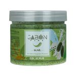 اسکراب لایه‌بردار و شاداب‌کننده پوست حاوی عصاره زیتون ژبن پلاس | Jabon Plus مناسب برای پاکسازی و طراوت انواع پوست حجم 375 میلی‌لیتر