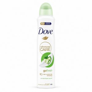 اسپری دئودرانت ضد تعریق حاوی عصاره خیار و چای سبز داو | Dove مدل Go Fresh مناسب برای انواع پوست و طراوت‌بخشی ۴۸ ساعته حجم ۲۵۰ میلی‌لیتر