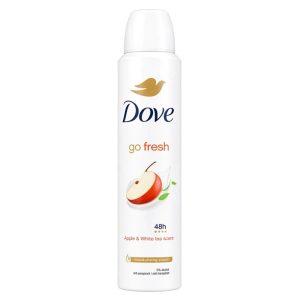 اسپری دئودرانت بدن ضد تعریق 48 ساعته داو | Dove مدل Go Fresh با رایحه سیب و چای سفید مناسب برای انواع پوست و کنترل بوی نامطبوع حجم 250 میلی‌لیتر